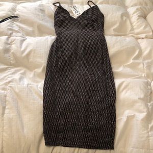 Glitter v-neck cami bodycon dress